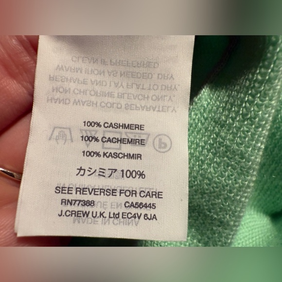 J.CREW 100% Italian Cashmere Boyfriend V-Neck Sweater seafoam green - Picture 4 of 7